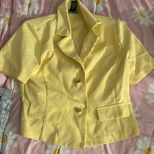 Soho Yellow Notched Collar Boxy Blouse
